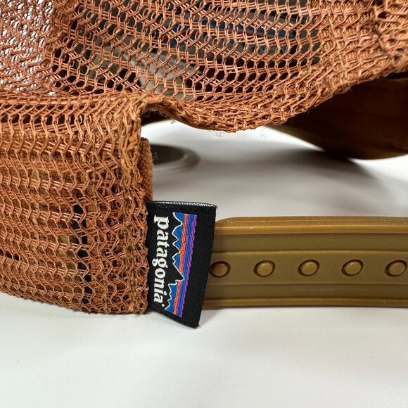 Mens Patagonia Baseball Trucker Hat Tan/Brown Mesh Snapback - Picture 6 of 9